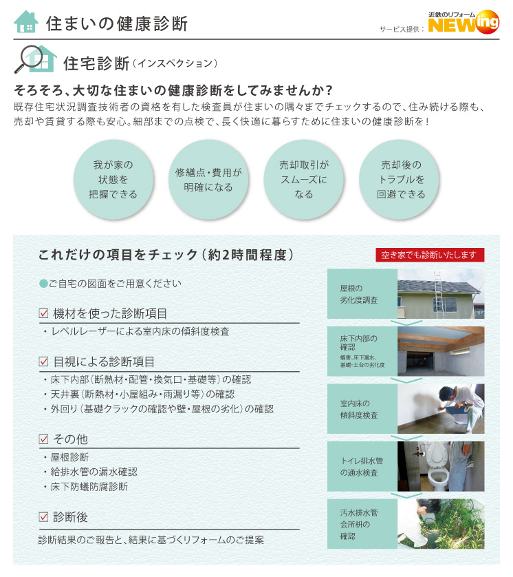 耐震技術認定者の資格を持つスタッフが既存構造物を調査して安全性を診断します。