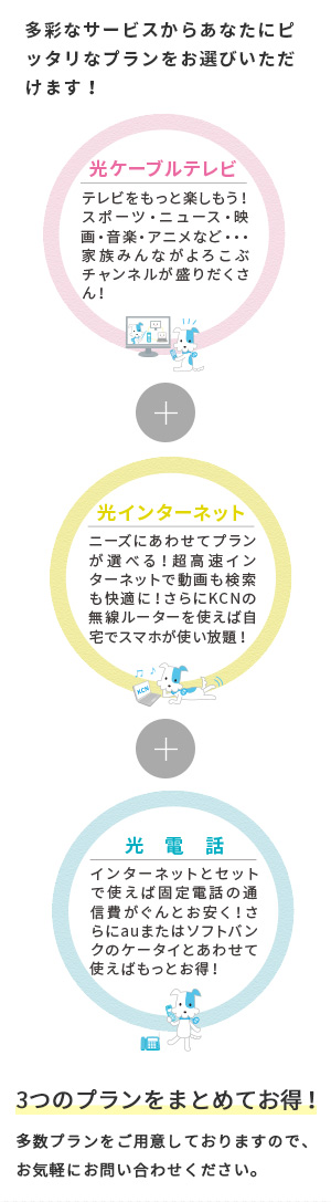 多彩なサービスからあなたにピッタリなプランをお選びいただけます！